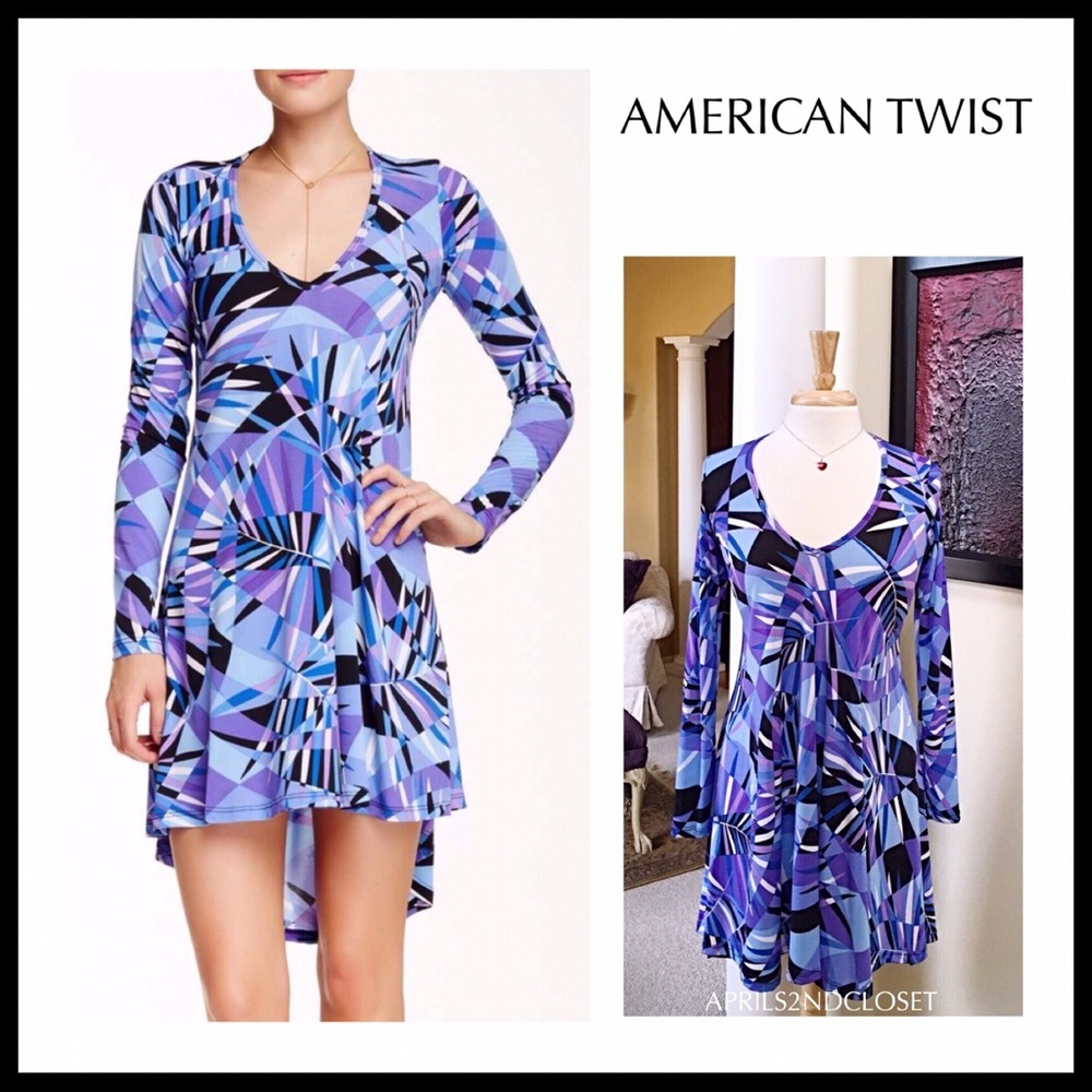 AMERICAN TWIST LONG SLEEVES MINI TUNIC DRESS